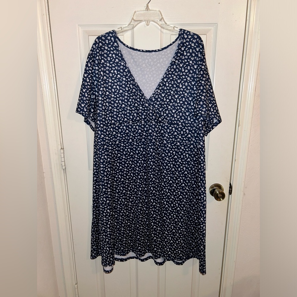 Blue dress white flowers